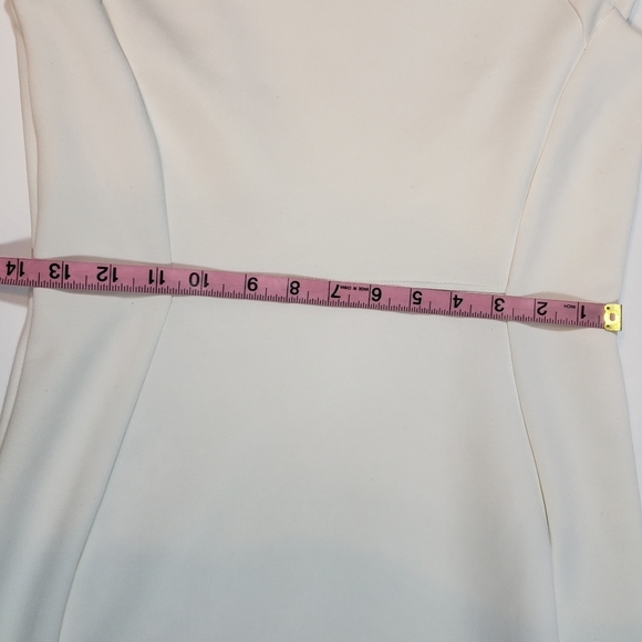Enfocus Studio Ivory Sheath Dress Size 4 Floral Cutout Stretch Cocktail Party - Picture 16 of 16